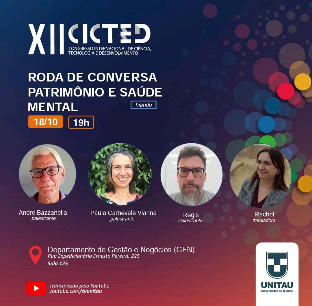 18 10 19h Roda de Conversa Patrimônio e Saúde Mental XII CICTED